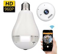 TELECAMERA WIFI LAMPADINA LED OCCHIO CAMERA E27 PANORAMICA CAM