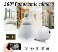 TELECAMERA WIFI LAMPADINA LED OCCHIO CAMERA NASCOSTA SPIA E27 PANORAMICA CAM