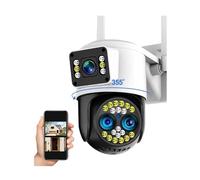 Telecamere di sicurezza, 4K 8MP Tre lenti Doppi schermi Zoom 10X Telecamera PTZ Audio bidirezionale Visione notturna a colori Monitoraggio automatico IP esterna per uso esterno(4MP Camera Only)