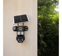 Telecamere di Sicurezza Solari Wireless 4K Tre Lenti 360 Pan Tilt IP66 Impermeab
