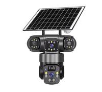 Telecamere di Sicurezza Solari Wireless 4K Tre Lenti 360 Pan Tilt IP66 Impermeab