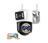 Telecamere di sicurezza, Telecamera IP 4K 8MP HD a tre obiettivi con doppio schermo Zoom 10X PTZ di sicurezza esterna for visione notturna a colori audio bidirezionale per uso esterno(8MP Camera Only)