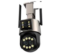 Telecamere di sicurezza, Telecamera IP da 9MP 5K esterna for esterni con tre obiettivi Zoom 8X Ai Rilevamento umano di sorveglianza Wi-Fi tracciamento automatico Supporto a 360°(9MP Camera Add 32GB)