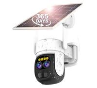 Telecamere di sicurezza, Telecamera IP PTZ da esterno 3 MP con zoom ottico 10X, 2 audio, pannello solare, Wi-Fi, batteria ricaricabile, videosorveglianza di sicurezza domestica(3MP Add 64G Card)