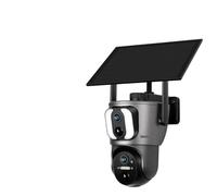 Telecamere di sicurezza, Telecamera solare a doppio schermo 2K Sim esterna 4G Rilevamento Humam PIR Monitoraggio automatico Telecamere di sicurezza con collegamento intelligente(4G Version Add 64G)