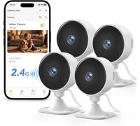 Telecamere Wifi Interno 4 Pezzi, 1080P Videocamera Sorveglianza, Visione Notturn