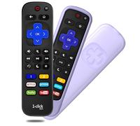 Telecomando 1-clicktech 2 in 1 per TV TCL, Hisense, Onn, Sharp, Sanyo, Hitachi, Element, Insignia, Westinghouse, Magnavox, LG, Roku o Roku Box, telecomando con cover viola