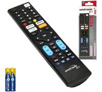 GBC Telecomando Dual System Programmabile Per 1 O 4 Apparecchi TV, Compatibile Con Tutti I Marchi, Infrarossi, 2x AAA, Nero