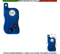 Telecomando AT2 blu 2 Canali Codice Univoco Gestion Antifurto Allarme Awacs AC16
