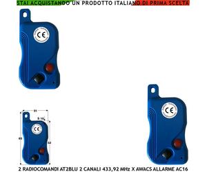 Telecomando AT2 blu 2 Pezzi Codice Univoco Gestion Antifurto Allarme Awacs AC16