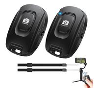 Telecomando Bluetooth Selfie Wireless 2pcs - Portata 50m Easy to Pair, Trigger Photo Compatibile con iPhone Android Fotocamere, Fingertip Wireless Bluetooth Remote Control con 2 cavi
