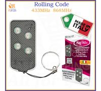 Telecomando cancello per cancelli rolling code 433 mhz 868 beninca to.go-wv twv