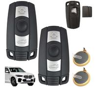 Telecomando chiave auto, custodia con 2 batterie LIR2025, cover compatibile per BMW Serie 1, 3, 5, 6, X1, X5