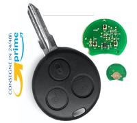 TELECOMANDO CHIAVE PER SMART FORTWO 450 3TASTI COMPLETA CHIP SCHEDA ELETTRONICA