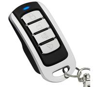 Telecomando con portachiavi per garage/clone di codice wireless per sostituzione di controllo per porte da garage, cancelli automatici, porte, distanza 150 metri, colore Nero/Argento
