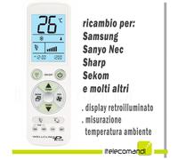 TELECOMANDO CONDIZIONATORE CLIMATIZZATORE Samsung Sanyo Nec Sharp Sekom