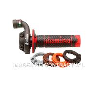 Domino Maniglia a gas KRK con rivestimento nero/rosso, nero