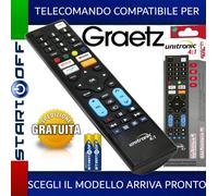 Telecomando GRAETZ Universale PER TV Pronto All'uso Pile Incluse