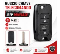 TELECOMANDO GUSCIO CHIAVE COMPATIBILE per JEEP RENEGADE 3 o 4 TASTI