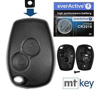 Telecomando radio per chiave auto, 1 custodia 2 tasti + 2 morsetti batteria + 1 batteria CR2016 compatibile con Renault/Dacia/Opel
