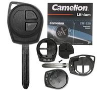Telecomando radio per chiave auto, 1 custodia a 2 tasti + 1 pezzo vuoto TOY43 + 1 pulsante + 1 batteria CR1620 compatibile con Opel Suzuki Nissan