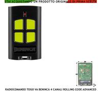 Telecomando Radiocomandi TOGO 4 Canali Fr. 433,92MHz Codice Benincà Rolling Code