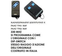TELECOMANDO RADIOCOMANDO COMPATIBILE FAAC TM1 300S TM2 300S TM2 300S 330MHZ
