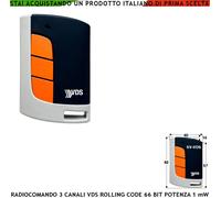 Telecomando Radiocomando VDS 3 Canali Frequenza 433,92MHz Sicurezza Rolling Code