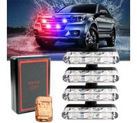 Telecomando senza fili 12V emergenza stroboscopica griglia di avvertimento luci attenzione lampada Flash 4 in 1 per auto camion DRL ambulanza polizia