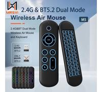 Telecomando sostitutivo M5 con tastiera Air Mouse wireless retroilluminata a 7 colori 2.4G per Android TV Box, Windows