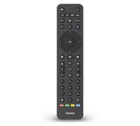 Hama Telecomando universale a infrarossi TV, fino a 8 dispositivi, funzione di apprendimento, tasto Streaming, preprogrammato, compatibile LG/Samsung/Sony/Hitachi/TCL/Philips/Panasonic Smart TV, nero