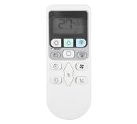 Telecomando universale per condizionatori d'aria dal design ergonomico con display LCD a LED e tecnologia di ricerca del codice efficiente.