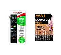 Telecomando universale per tutti i televisori SONY pronto all'uso non richiede programmazione. & Duracell - Plus AAA, Batterie Ministilo Alcaline, Confezione da 8, 1.5 volt LR03 MN2400