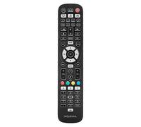 Telecomando universale retroilluminato per 8 dispositivi con funzione di apprendimento, nero, sottile e facile da usare.