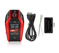 Telecomando Universale Smart Key con Schermo LCD Touch da 2 Pollici, Guscio in Alluminio, Compatibile con Modelli Start Stop Engine - Funzione Keyless Entry, Antismarrimento e (Rossa)