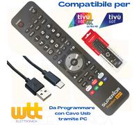 TELECOMANDO UNIVERSALE TIVUSAT PROGRAMMABILE 4in1 CON CAVETTO A CORREDO