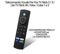 Telecomando Vocale Per Fire TV Stick 2 / 3 / Lite TV Stick 4K / Max / Cube 1 e 2