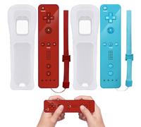 Telecomando Wii, 2x controller Wii controller di gioco connessione sensore di movimento remoto wireless controller gamepad sostitutivo per console Wii e Wii, con custodia e cinturino da polso