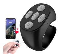 Telecomando wireless Bluetooth 2025, nuovo anello di scorrimento remoto per TikTok, telecomando Bluetooth ad anello per scorrimento, controller per otturatore della videocamera (nero)