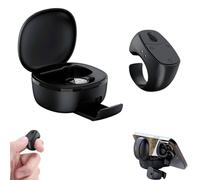 Telecomando wireless Bluetooth con punta delle dita, con anello per selfie, 10 m, compatibile con iOS e Android, per foto, video, girare pagine, visualizzazione a mani libere (nero)