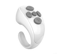 Telecomando wireless con punta delle dita con BT5.3, otturatore ricaricabile da 50 mAh per telefoni e tablet, fotocamera, pagina app compatta per Turner per selfie e video, nero (bianco)