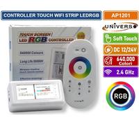GASIASHOP SRL UNIVERSO AP1201 TELECOMENDO CONTROLLER TOUCH WIFI 2.4G PER STRIP LED RGB DC 12/24V PORTATA 30 METRI