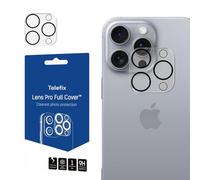 TELEFIX Pellicola protettiva in vetro temperato per iPhone 16 Pro, 16 Pro Max - 9H con rivestimento in zaffiro, antigraffio, anti-impronta, facile da montare, colore: nero