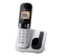 Panasonic KX-TGC250JTS Telefono Cordless Digitale, Unità Base e Ricevitore Singolo, ID Chiamante, Blocco Chiamate Indesiderate, Vivavoce, Modalità Eco One Touch, Sveglia Evoluta, Display LCD, Argento