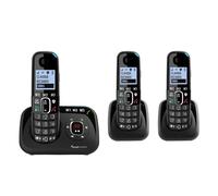 TELEFONI CORDLESS TRIO AMPLIFICATO PER ANZIANI SUONERIA 90DB VOLUME 35DB