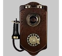 Telefoni fissi retrò classici vecchio stile - Telefono a disco rotante da parete con classica suoneria in metallo, funzione vivavoce e di ripetizione chiamata per l'arredamento di casa e ufficio.