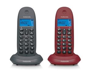 Telefoni wireless Motorola C1002LB+ Duo Pack con vivavoce Grigio/Marrone