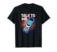 Telefono a conchiglia retrò Y2K Pixel Art Vintage Tech Nostalgia degli anni 2000. Maglietta