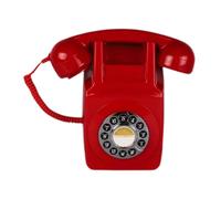 Telefono a disco cablato da parete vintage rosso con suono di campanello meccanico telefono decorativo per la casa