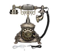 Telefono a disco vintage, design classico e grande stabilità per comunicazioni affidabili.